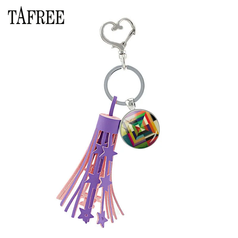 TAFREE Purple Tassel Heart Clasp Clip Colorful Geometric Keychain & Keyring Key Chain Rhodium Plated Alloy Metal Jewelry A193
TAFREE Purple Tassel Heart Clasp Clip Colorful Geometric Keychain & Keyring Key Chain Rhodium Plated Alloy Metal Jewelry A193