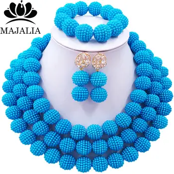 Majalia Fashion Nigerian Wedding African Pearl Jewelry Set Blue Crystal Plastic Pearl Necklace Bride Jewelry Sets 3LM016
Majalia Fashion Nigerian Wedding African Pearl Jewelry Set Blue Crystal Plastic Pearl Necklace Bride Jewelry Sets 3LM016