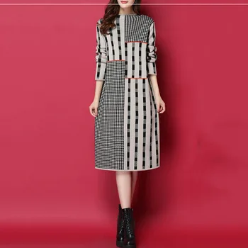 Spring Sweater Female Elegant Dress 2019 Autumn New Ladies O-Neck Sweaters Pullover Winter Loose Color Match Knit Dresses NO662
Spring Sweater Female Elegant Dress 2019 Autumn New Ladies O-Neck Sweaters Pullover Winter Loose Color Match Knit Dresses NO662