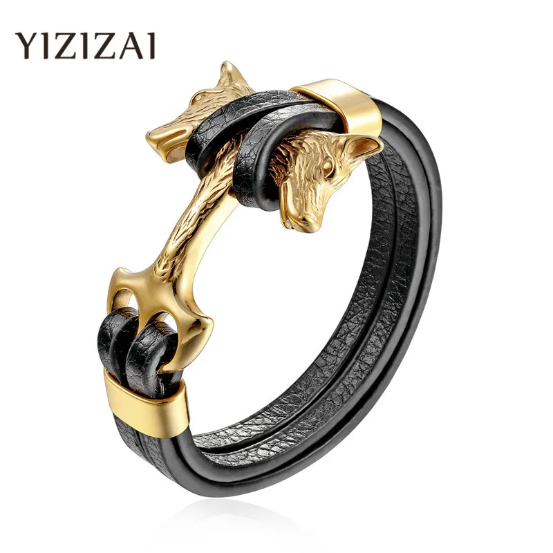 YIZIZAI Genuine Leather Anchor Bracelet Men Lion Double Wolf Shackles Stainless Steel Charm Bracelets Wristband Fashion Jewelry
YIZIZAI Genuine Leather Anchor Bracelet Men Lion Double Wolf Shackles Stainless Steel Charm Bracelets Wristband Fashion Jewelry