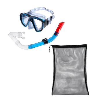 Adults Swim Dive Wide View Mask Anti-fog Goggles Underwater Scuba Half-dry Snorkel Set + Drawstring Mesh Bag for Swimming Diving 
Adults Swim Dive Wide View Mask Anti-fog Goggles Underwater Scuba Half-dry Snorkel Set + Drawstring Mesh Bag for Swimming Diving