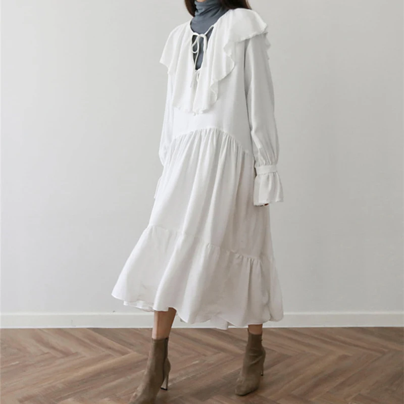 2019 Spring elegant dress New Women sweet romantic lotus leaf side strap long sleeve dress A-Line Ruffles Butterfly Sleeve
2019 Spring elegant dress New Women sweet romantic lotus leaf side strap long sleeve dress A-Line Ruffles Butterfly Sleeve