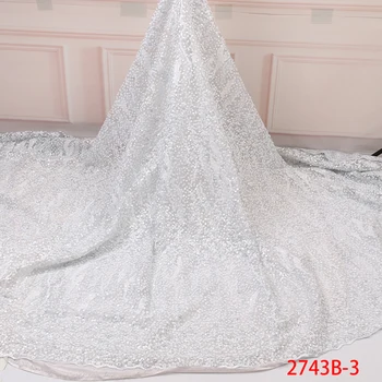 White Sequined African French Mesh Net Lace Fabric For Evening Party Dress Fabrics High Quality 2019 Nigeria Sequins GD2743B-3 
White Sequined African French Mesh Net Lace Fabric For Evening Party Dress Fabrics High Quality 2019 Nigeria Sequins GD2743B-3