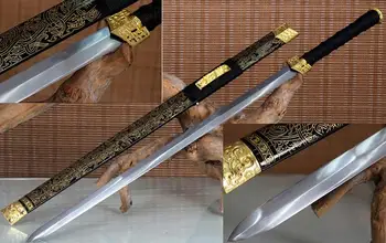 Handmade High Quallty Chinese Sword Full Tang Han Jian Double Edge Alloy Fittings carbon steel Blade
Handmade High Quallty Chinese Sword Full Tang Han Jian Double Edge Alloy Fittings carbon steel Blade