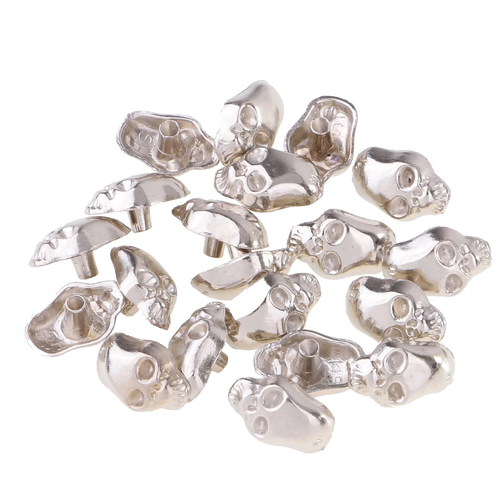 80 Sets Gothic Punk Skeleton Skull Head Studs Punk Rivets for Bag Shoes Leathercraft Leather Decor
