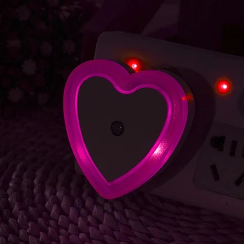 LED Light Induction Sensor Control Bedroom Night Lights Auto Bed Lamp Heart Shape 110-220V EU Plug 4 Colors
LED Light Induction Sensor Control Bedroom Night Lights Auto Bed Lamp Heart Shape 110-220V EU Plug 4 Colors