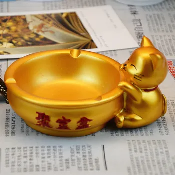 Lucky Cat Gold Ash Tray Round cornucopia Ashtray Natural Resin Ash tray Craft Home Decoration Birthday Gift
Lucky Cat Gold Ash Tray Round cornucopia Ashtray Natural Resin Ash tray Craft Home Decoration Birthday Gift