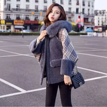 Soft Siamese Cap Cardigan Women Overcoat Thicken With Berber Fleece Plaid Blue Hooded Harajuku Loose Fashion Girls Coat Femme
Soft Siamese Cap Cardigan Women Overcoat Thicken With Berber Fleece Plaid Blue Hooded Harajuku Loose Fashion Girls Coat Femme