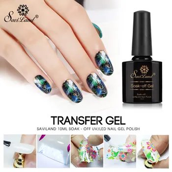 Saviland Stamping Gel 10ml Star Starry Sky Nail Polish Foils Manicure Nail Art Glue Clear Adhesive Star Glue Nail Art Tools
