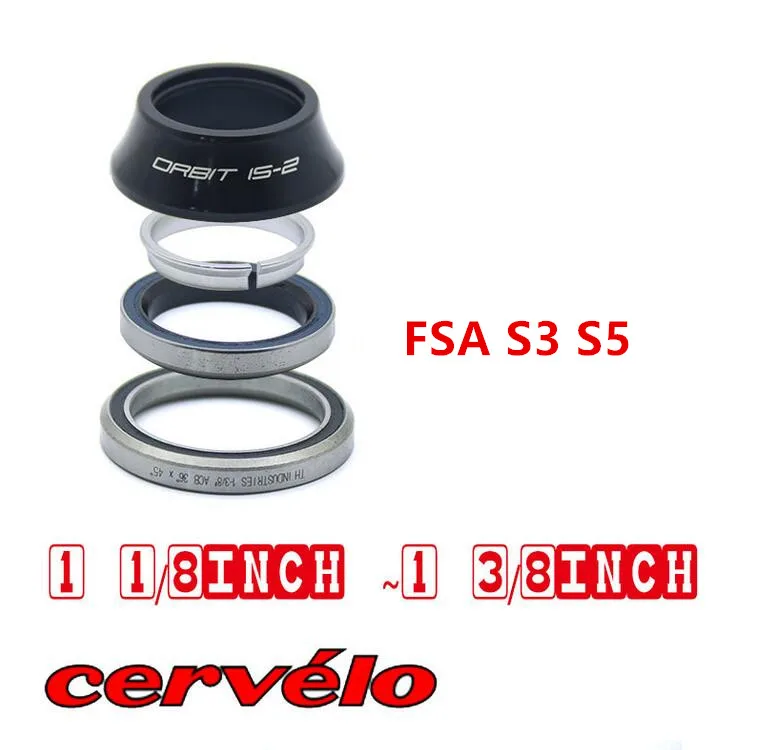 Bike headset For FSA cervelo S3 S5 P3 P5 bearing headset 1 1/8 1 3/8 36x45 degree road bike bicycle MTB repare parts 
Bike headset For FSA cervelo S3 S5 P3 P5 bearing headset 1 1/8 1 3/8 36x45 degree road bike bicycle MTB repare parts