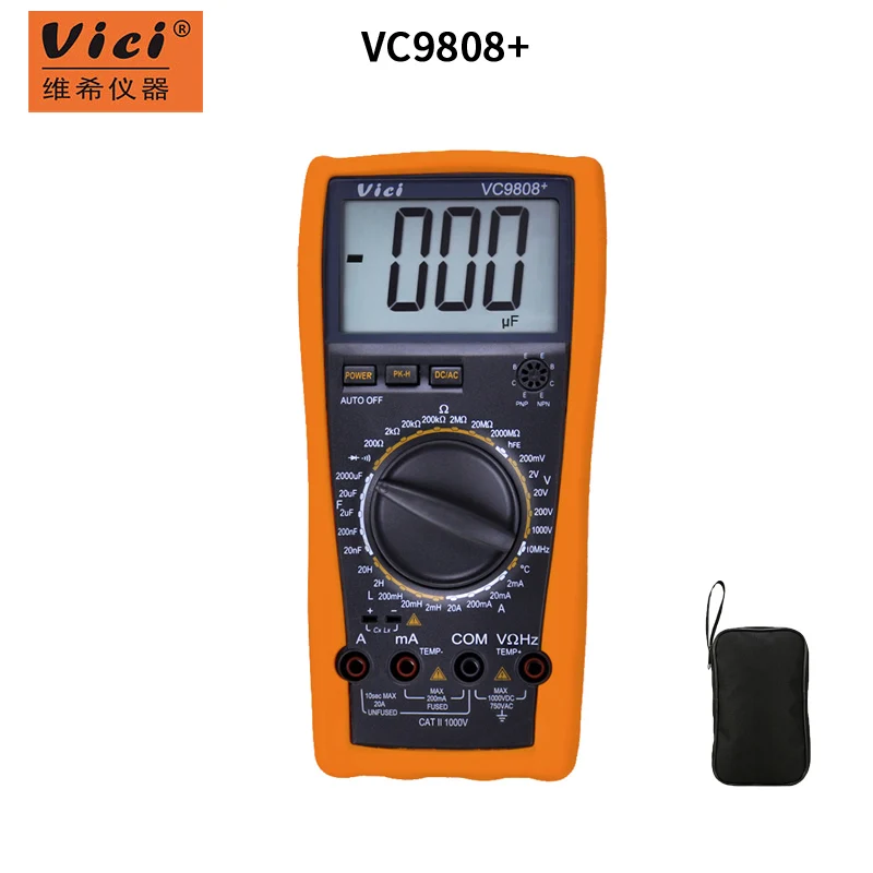 

VICI VC9808+ 3 1/2 Digital Multimeter DMM LCR Meter Electrical Meter Inductance Frequency Temperature Tester DCV ACV DCA/R/C/L/F