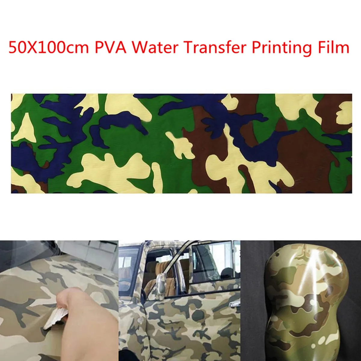 Camouflage PVA Hydrographics Hydro Dip Water Transfer Printing Film Hydro Dipping Film for Household Car Building Accessories
Camouflage PVA Hydrographics Hydro Dip Water Transfer Printing Film Hydro Dipping Film for Household Car Building Accessories