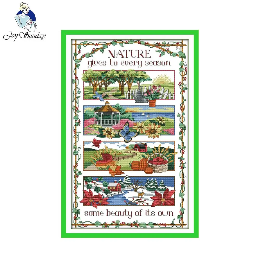 Joy Sunday DIY Handmade Chinese Cross Stitch Embroidery Kit Four season Design Home Decoration Embroidered Cloth Living room
Joy Sunday DIY Handmade Chinese Cross Stitch Embroidery Kit Four season Design Home Decoration Embroidered Cloth Living room