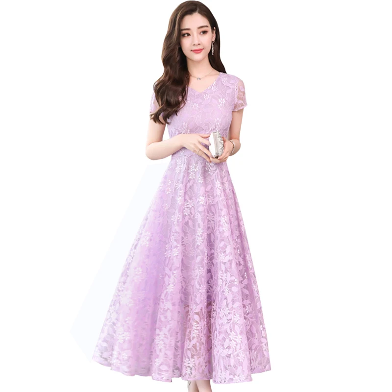 Elegant Sexy Lace Women Long Dress 2019 Summer new Casual Short Sleeve V-Neck Dress Solid color Hollow Out A-Line dress women's
Elegant Sexy Lace Women Long Dress 2019 Summer new Casual Short Sleeve V-Neck Dress Solid color Hollow Out A-Line dress women's