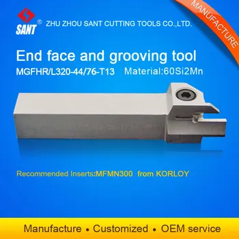 Zhuzhou Sant cnc cutting tools Grooving tool holder MGFHR320-44/76-T13 with Korloy inserts MFMN300-M selling hot in abroad
Zhuzhou Sant cnc cutting tools Grooving tool holder MGFHR320-44/76-T13 with Korloy inserts MFMN300-M selling hot in abroad