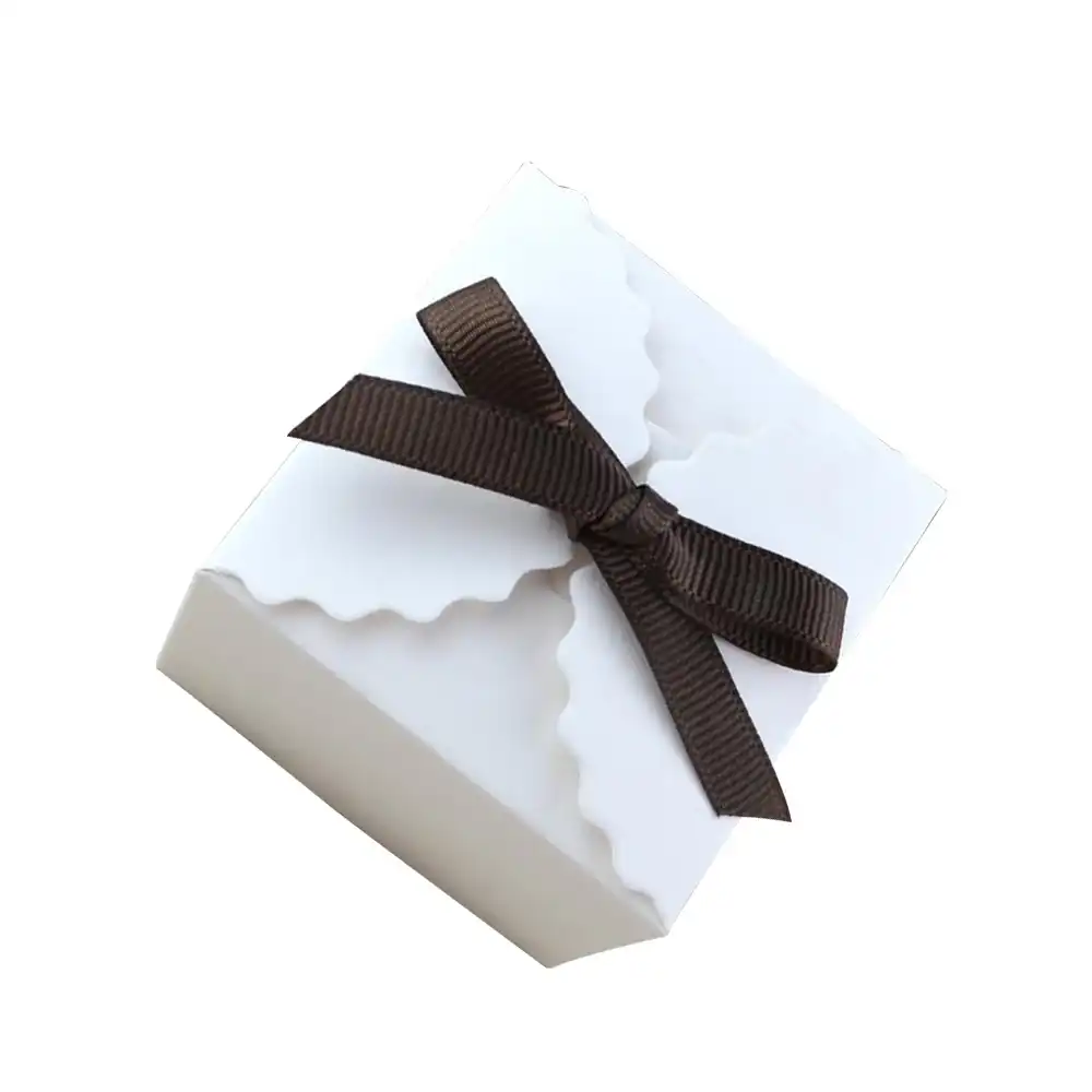 50pcs vintage retro white/kraft paper gift box diy wedding favor
