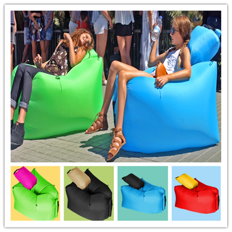 Image 2016 First Air Chair Camping Inflatable Air Chair Lay Bag Leisure Hang out Lounger Air Camping Sofa Beach foldable sleeping bag