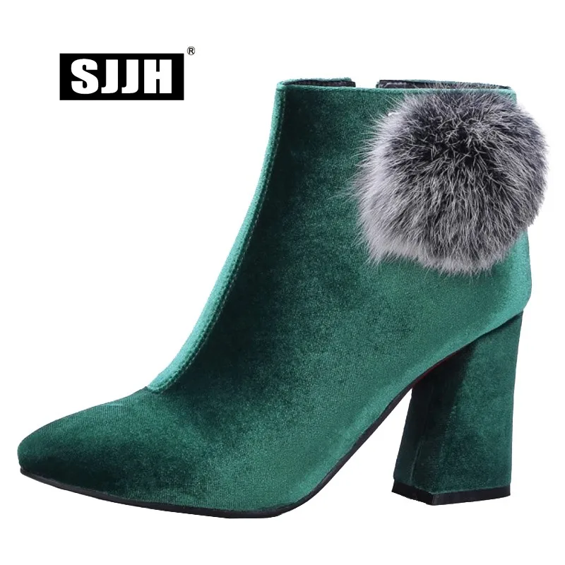 SJJH Women Velvet Ankle Boots with Point Toe Chunky Zip Short Plush Chelsea Boots Fashion Elegant Formal Shoes Large Size Q585
SJJH Women Velvet Ankle Boots with Point Toe Chunky Zip Short Plush Chelsea Boots Fashion Elegant Formal Shoes Large Size Q585