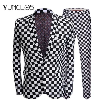 YUNCLOS New Men's Plaid Suits Slim Fit Party Suits 2 Pieces Jacket & Pant Prom Suits Men England Style Performance Suits
YUNCLOS New Men's Plaid Suits Slim Fit Party Suits 2 Pieces Jacket & Pant Prom Suits Men England Style Performance Suits