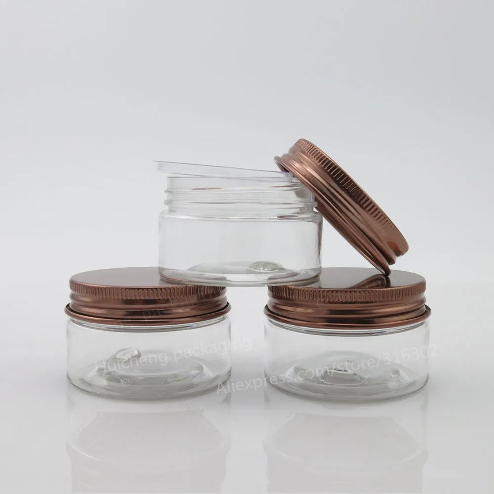 Empty PET Plastic Jars Aluminum Bronze Lids Clear Pots Cosmetic 30g 1oz Cosmetic Container 50pcs
Empty PET Plastic Jars Aluminum Bronze Lids Clear Pots Cosmetic 30g 1oz Cosmetic Container 50pcs