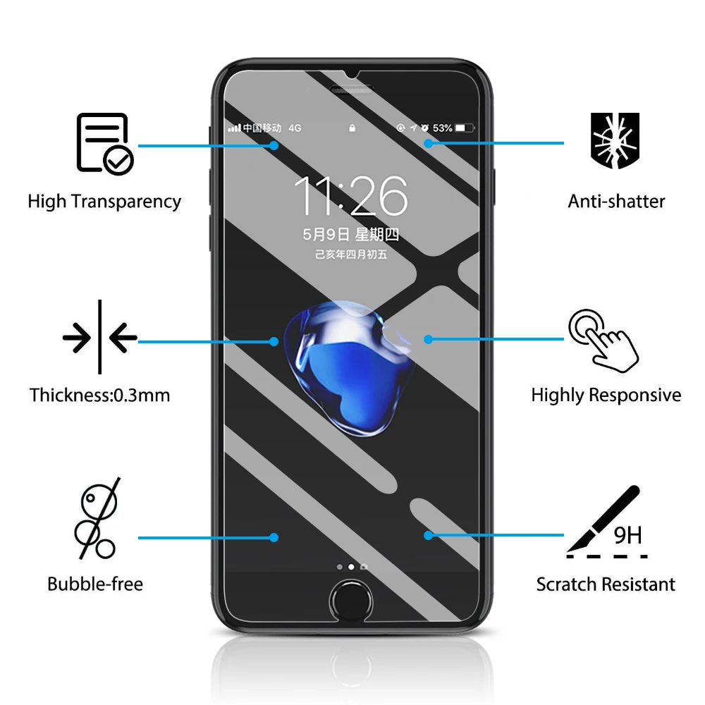 ZRSE Protective Glass For Iphone 6 6s 7 8 Plus X Glass On Iphone 7 6 8 X R Xs Max Screen Protector Iphone 7 6 Screen Protection (1)