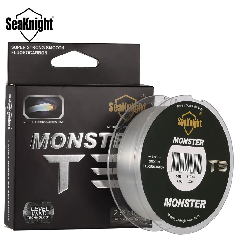 SeaKnight MONSTER T3 Fluorocarbon Fishing Line 100M Smooth Monofilament Leader Line 100% Triple Fluorocarbon Structure 3-18LB
SeaKnight MONSTER T3 Fluorocarbon Fishing Line 100M Smooth Monofilament Leader Line 100% Triple Fluorocarbon Structure 3-18LB