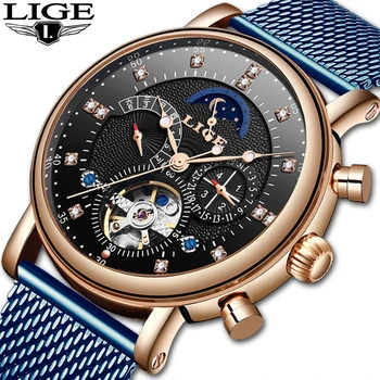 LIGE 2019 Top Brand Luxury New Men Watches Fashion Sport Watch Mesh Belt Moon Phase Automatic Mechanical Watch Relogio Masculino
LIGE 2019 Top Brand Luxury New Men Watches Fashion Sport Watch Mesh Belt Moon Phase Automatic Mechanical Watch Relogio Masculino