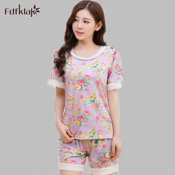 Summer Fashion Short Sleeve Print Pyjamas Pijama Woman Pijamas Mujer Ladies Sleepwear Sleep Shorts Women Home Clothes E0240
Summer Fashion Short Sleeve Print Pyjamas Pijama Woman Pijamas Mujer Ladies Sleepwear Sleep Shorts Women Home Clothes E0240