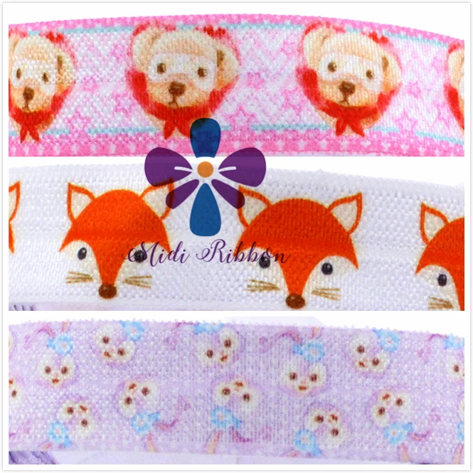 5/8"16mm Dog&Fox&Rabit Cartoon Patterns Printed Fold Over Elastic Ribbon DIY Party Decoration Hair Tie Macking 50Yards/Roll
5/8"16mm Dog&Fox&Rabit Cartoon Patterns Printed Fold Over Elastic Ribbon DIY Party Decoration Hair Tie Macking 50Yards/Roll