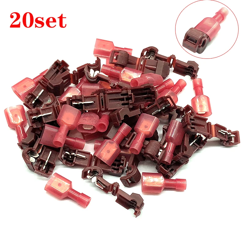 40pcs Red Wire Cable Connectors T-Taps & Male Insulated Quick Splice Lock Wire Terminals Connectors Set 22-18AWG
40pcs Red Wire Cable Connectors T-Taps & Male Insulated Quick Splice Lock Wire Terminals Connectors Set 22-18AWG
