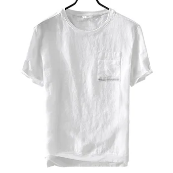 American-European style short-sleeved linen t shirt men brand white solid tshirt male soft breathable loose t shirts mens camisa
American-European style short-sleeved linen t shirt men brand white solid tshirt male soft breathable loose t shirts mens camisa