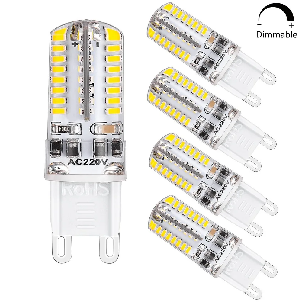 

5 Pack G9 LED Bulb Dimmable LED Pendant Light 110V 220V 3W 3014 SMD 64LEDs 360 Beam Angle Corn Bulbs Replace 30W G9 Halogen Lamp