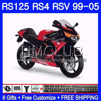 RS4 For Aprilia RS 125 99 00 01 02 03 04 05 122HM.2 RSV125R RS-125 RSV125 R Gloss red blk 1999 2000 2001 2002 2003 2005 Fairings