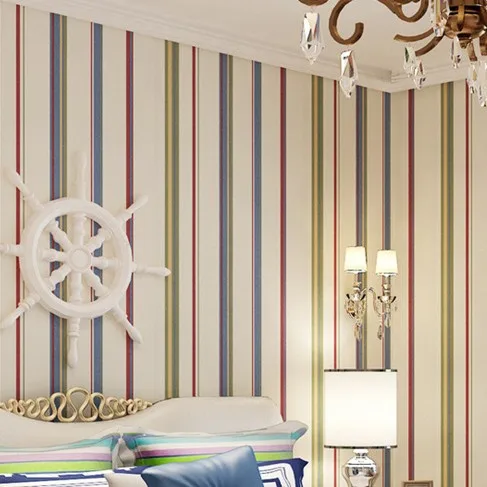 Colourful Wall Paper Stripes Roll 10m Kids DZK145 paper papel de parede listrado sea style striped Colourful Wall Paper Stripes Roll 10m Kids DZK145 paper papel de parede listrado sea style striped<br><br>Aliexpress