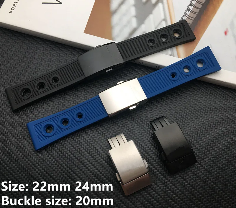 Black blue 22mm 24mm Silicone Rubber Watch band WatchBand Bracelet For navitimer/avenger/Breitling strap butterfly buckle tools
Black blue 22mm 24mm Silicone Rubber Watch band WatchBand Bracelet For navitimer/avenger/Breitling strap butterfly buckle tools