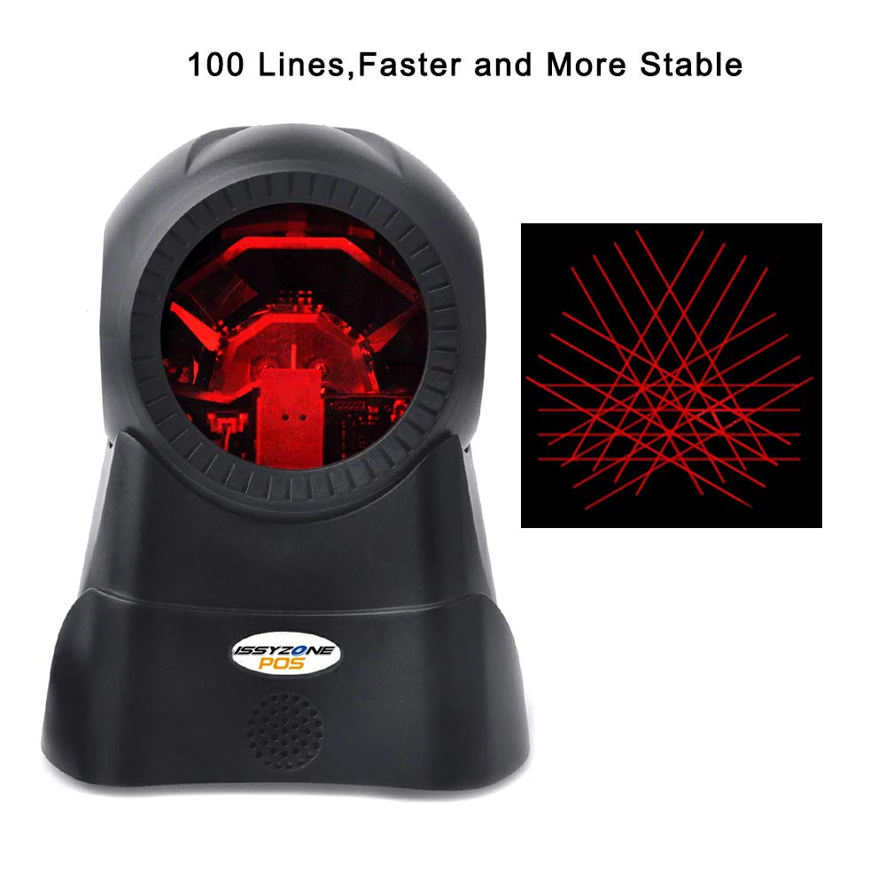 High Quality Laser Barcode Scanner 100 Lines Desktop 1400Times/SEC OmniBar code Reader with Auto Sensor for Windows Mac Linux
High Quality Laser Barcode Scanner 100 Lines Desktop 1400Times/SEC OmniBar code Reader with Auto Sensor for Windows Mac Linux