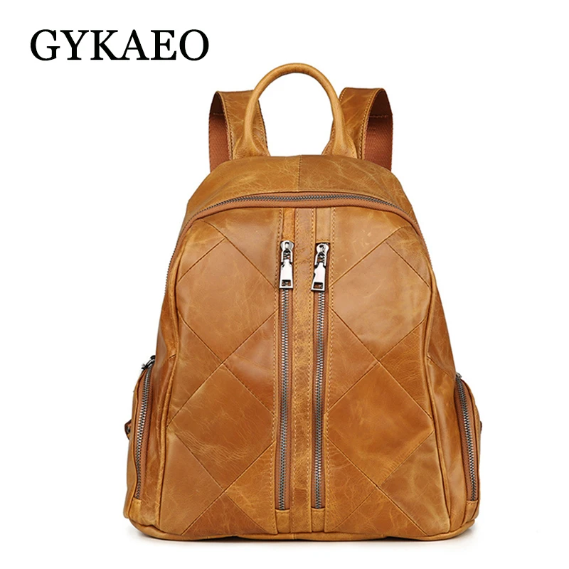 GYKAEO 2019 New Women's Leisure Head Layer Genuine Leather Backpack Large Capacity Female Casual Plaid Backpacks Sac A Dos Femme
GYKAEO 2019 New Women's Leisure Head Layer Genuine Leather Backpack Large Capacity Female Casual Plaid Backpacks Sac A Dos Femme