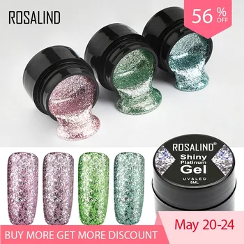 ROSALIND Gel Nail Polish Set Shiny Platinum Nails Art For Manicure Poly Gel Lak UV Colors Top Base Coat Primer Hybrid Varnishes
