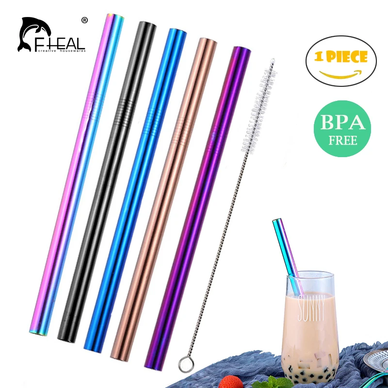 FHEAL 1pc Reusable Drinking Straw High Quality 304 Stainless Steel Metal Straw with Cleaner Brush Bar Accessories
FHEAL 1pc Reusable Drinking Straw High Quality 304 Stainless Steel Metal Straw with Cleaner Brush Bar Accessories