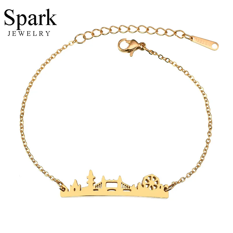 Spark Stainelss Steel London Bridge Landscape Bracelets Simple Adjustable City Skyline Charm Bracelet For Women Souvenirs Gift
Spark Stainelss Steel London Bridge Landscape Bracelets Simple Adjustable City Skyline Charm Bracelet For Women Souvenirs Gift