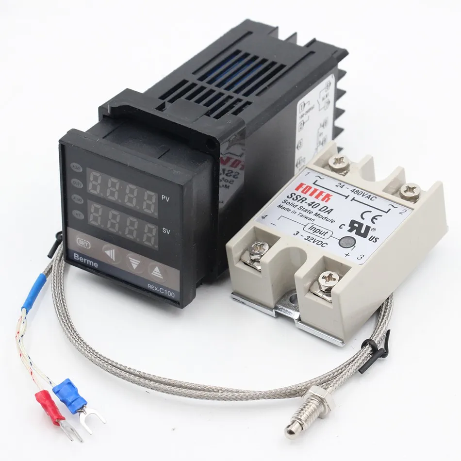 Dual Digital RKC PID Temperature Controller REX-C100 with K Thermocouple Sensor Probe
Dual Digital RKC PID Temperature Controller REX-C100 with K Thermocouple Sensor Probe