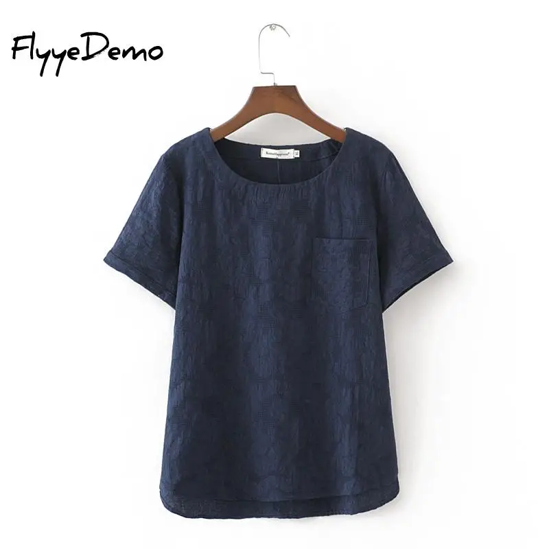 2019 Summer Women Cotton T Shirt Ladies Short Sleeve TShirt Floral Jacquard Tops 4XL Plus Size Casual Tee Women Office Clothing
2019 Summer Women Cotton T Shirt Ladies Short Sleeve TShirt Floral Jacquard Tops 4XL Plus Size Casual Tee Women Office Clothing