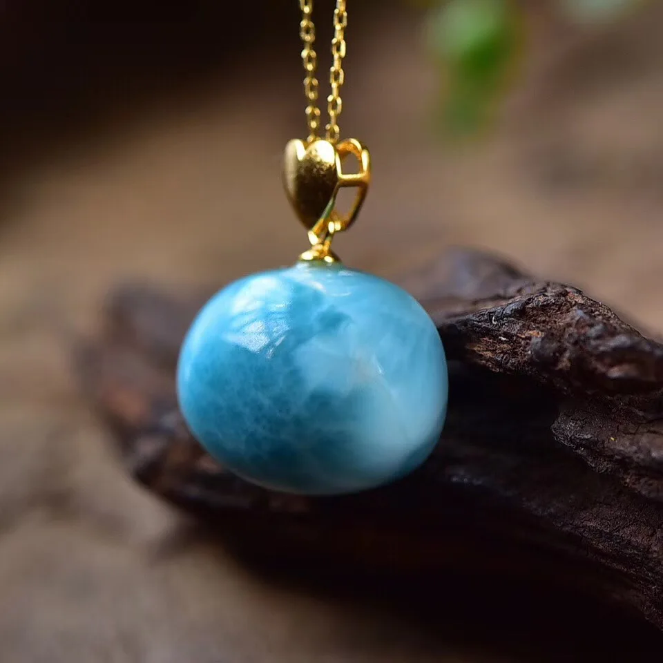 Natural Larimar Pendant 19.6x15.8x11.5mm Blue Clear Gemstone Women Men Oval Anniversary Lucky Love Gift 14K Gold Pendant AAAAA
Natural Larimar Pendant 19.6x15.8x11.5mm Blue Clear Gemstone Women Men Oval Anniversary Lucky Love Gift 14K Gold Pendant AAAAA
