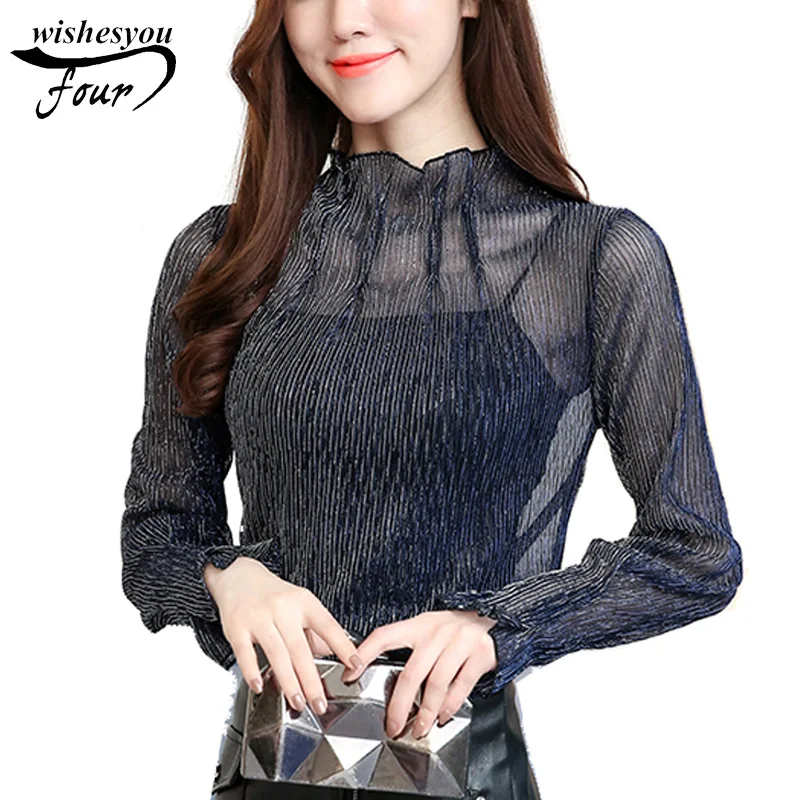 2017 new arrival women's autumn new bright shirt women's slim mesh chiffon shirt female's long sleeve blouse bottoming shirt 30
2017 new arrival women's autumn new bright shirt women's slim mesh chiffon shirt female's long sleeve blouse bottoming shirt 30