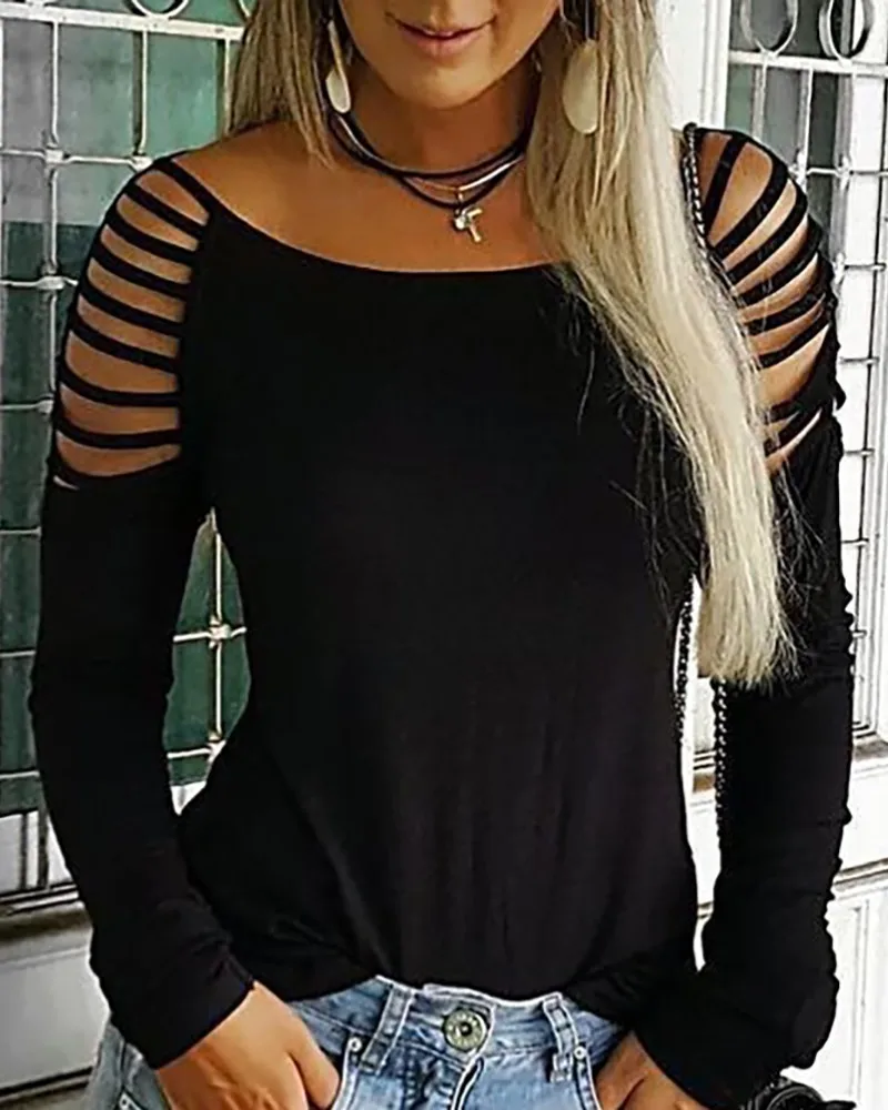 Black Cut Out O-Neck Elegant T-Shirt Women Clothes 2019 Spring Long Sleeve Style Shirts Office Ladies Femme Tops Tee
Black Cut Out O-Neck Elegant T-Shirt Women Clothes 2019 Spring Long Sleeve Style Shirts Office Ladies Femme Tops Tee