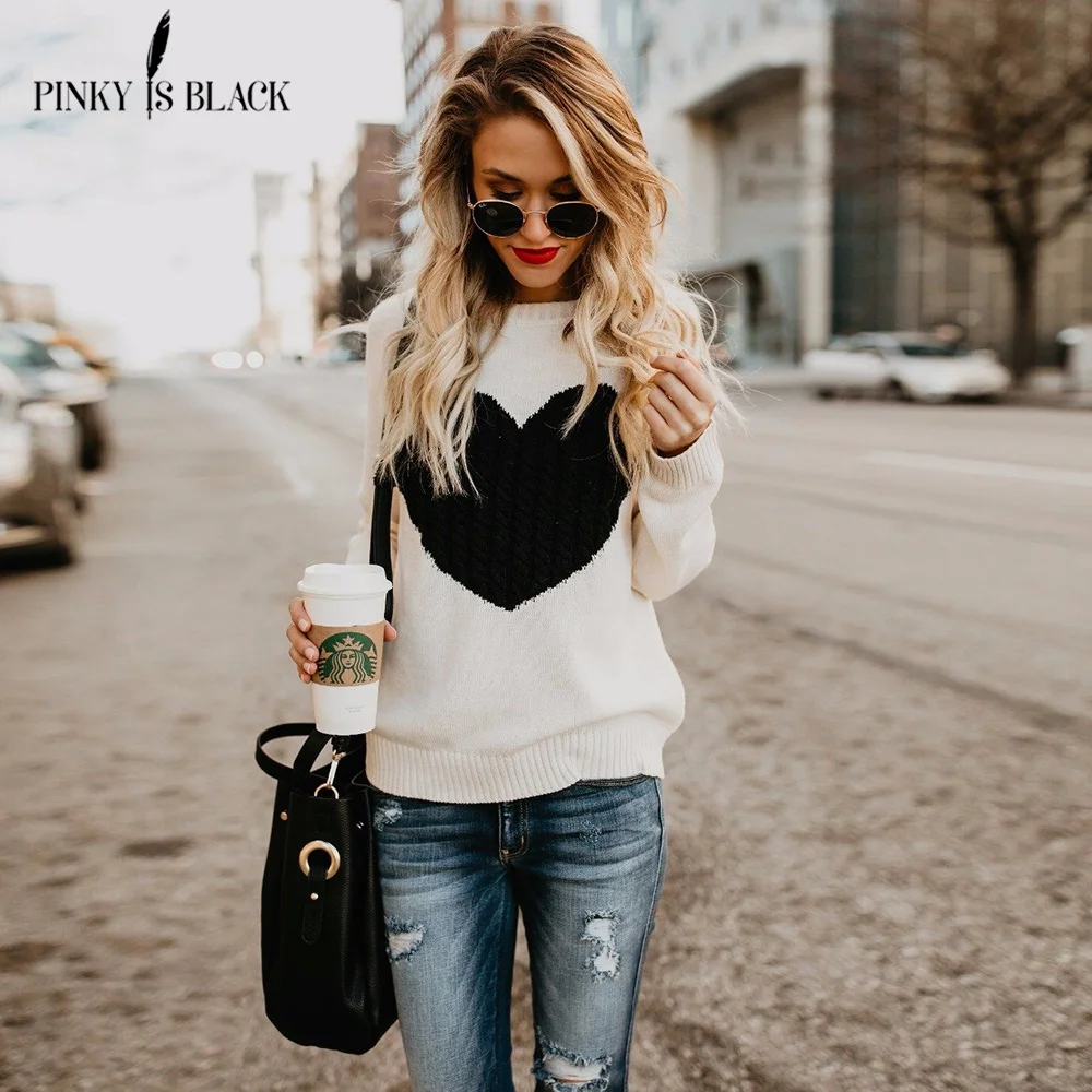 PinkyIsBlack 2018 New Autumn Spring Women Sweater O-neck Full Sleeve Pullovers Female Loose Outwear Heart Front Long Back Jumper
PinkyIsBlack 2018 New Autumn Spring Women Sweater O-neck Full Sleeve Pullovers Female Loose Outwear Heart Front Long Back Jumper