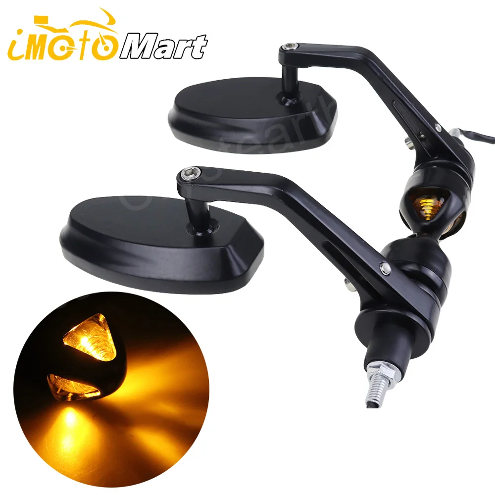 7/8" 22mm Motorcycle Handle Bar End Mirrors Rear View Side Mirror LED Turn Signal Universal For Honda Harley Cafe Racer Bobber
7/8" 22mm Motorcycle Handle Bar End Mirrors Rear View Side Mirror LED Turn Signal Universal For Honda Harley Cafe Racer Bobber