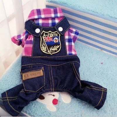 Dog clothes tide brand clothing breathable Europe and America Teddy short-sleeved four-legged lattice strap denim
Dog clothes tide brand clothing breathable Europe and America Teddy short-sleeved four-legged lattice strap denim