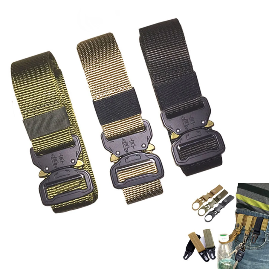 125-145CM Military Tactical Nylon Belt Army Style Jeans Belt Metal Buckle Heavy Duty Waist Strap Men Outdoor Hunting Accessories
125-145CM Military Tactical Nylon Belt Army Style Jeans Belt Metal Buckle Heavy Duty Waist Strap Men Outdoor Hunting Accessories