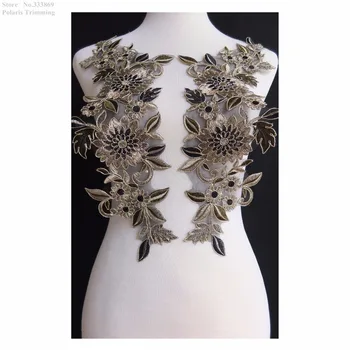 Free Shipping 1Mirror Pair=2pcs x New Black/Gold Flower Embroidery Lace Applique Trim Patches Dance Costume Accessories PBNC121B
Free Shipping 1Mirror Pair=2pcs x New Black/Gold Flower Embroidery Lace Applique Trim Patches Dance Costume Accessories PBNC121B